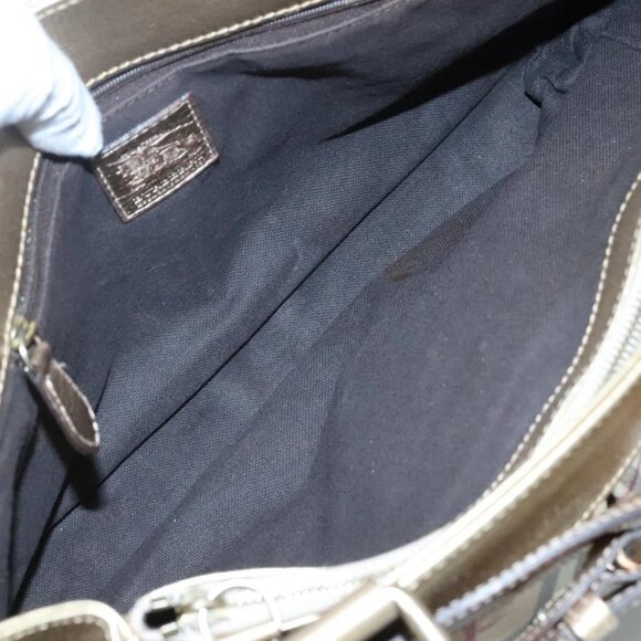 BURBERRY Nova Check Tote Bag PVC Beige Gold Auth 116135 - Picture 13 of 16